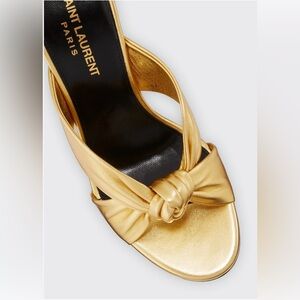 Saint Laurent Loulou 100mm
Metallic Leather Mule Sandals